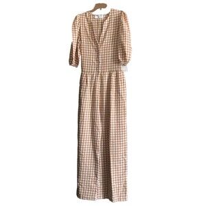 WVN. Women’s amber jumpsuit butterrum gingham Size XL NWT